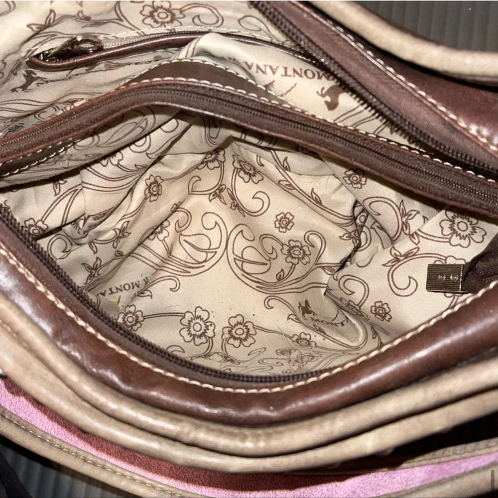 Vintage Montana West Brown Pink Tan Concealed Weapon Bag New Without Tags - Picture 17 of 17